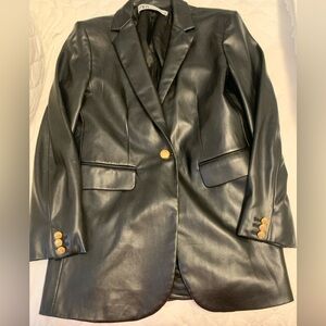 Zara womens vegan leather blazer